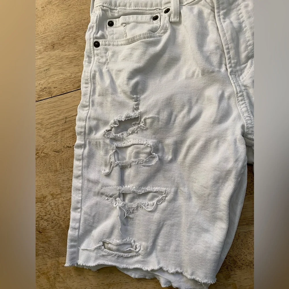 Abercrombie Kids Sz 15/16 White Denim Distressed Jean Shorts‎